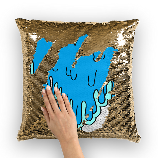 benzo heart Sequin Cushion Cover