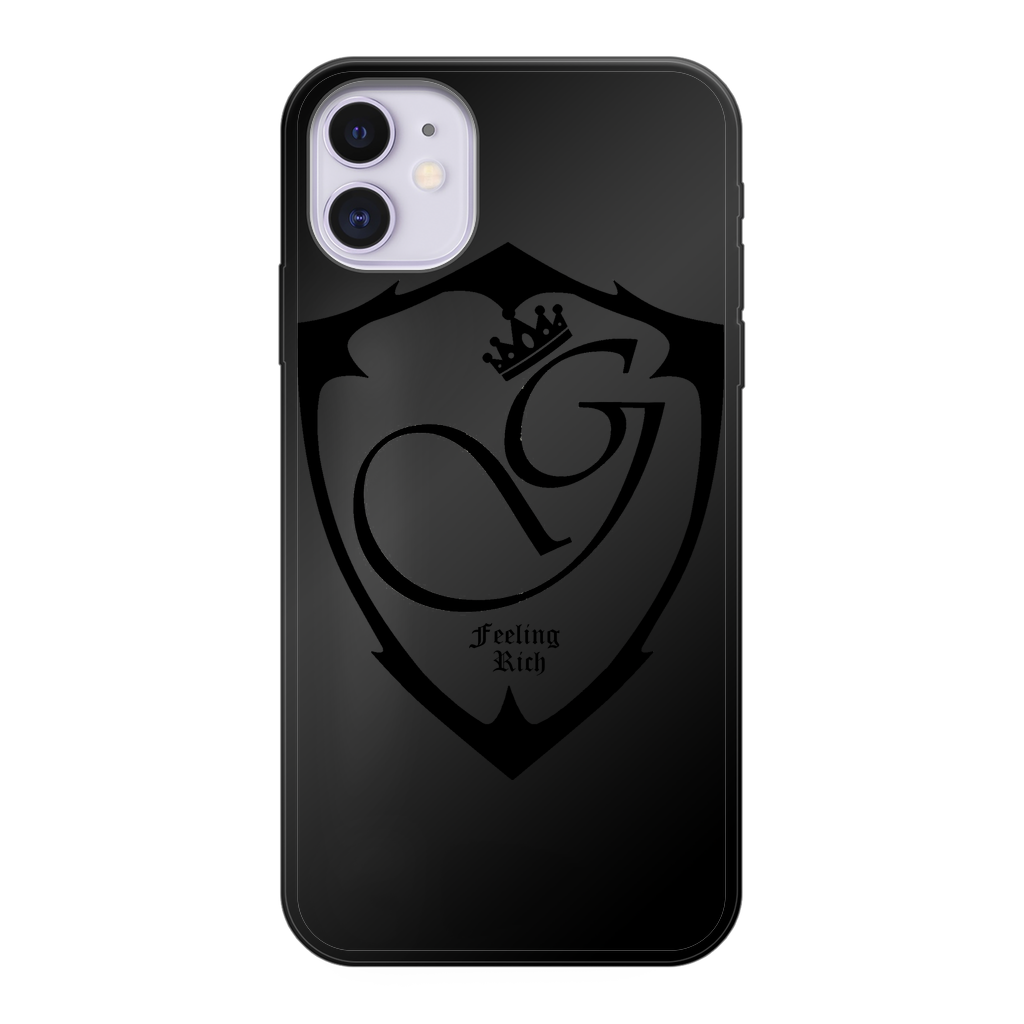 Feeling rich Back Printed Black Soft Phone Case