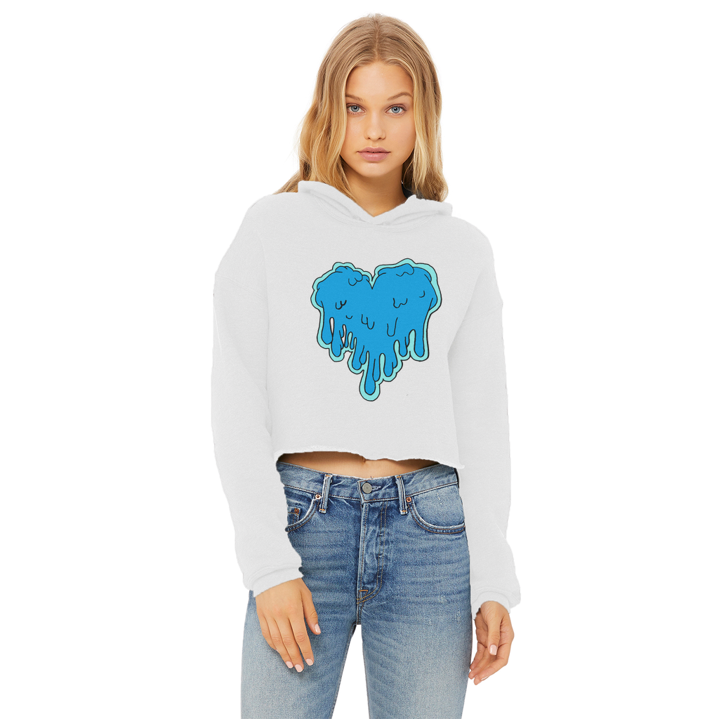 benzo heart Ladies Cropped Raw Edge Hoodie