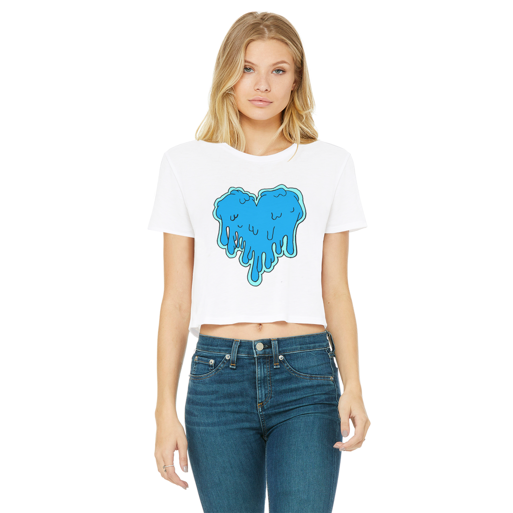 benzo heart Classic Women's Cropped Raw Edge T-Shirt