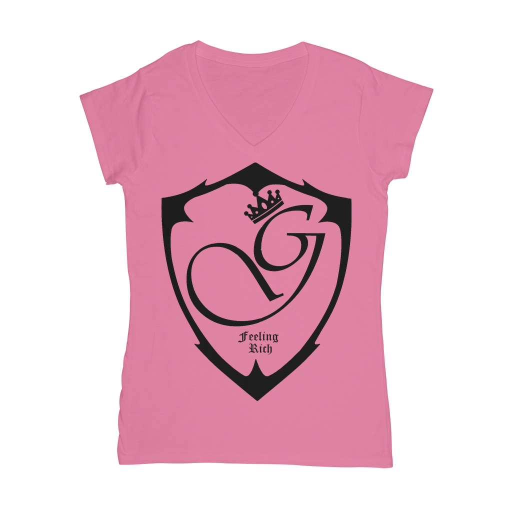 Feeling rich Classic Women's V-Neck T-Shirt