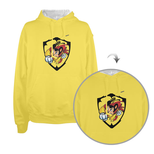 sheild logo feeling rich mouse Men's Glow in the Dark Hoodie (Front Printing)