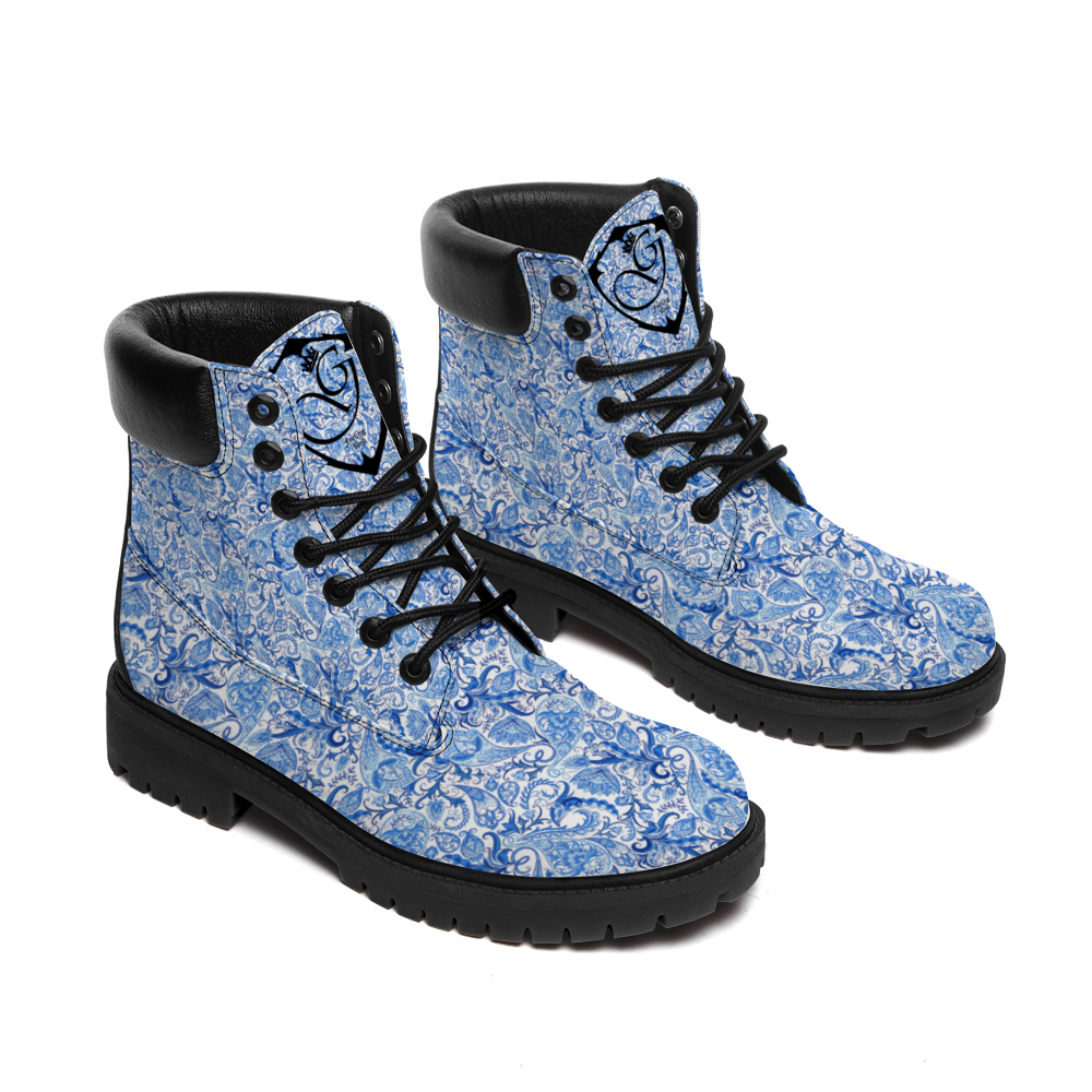 Gorgani Round Toe Boots Fashion Boots indian print