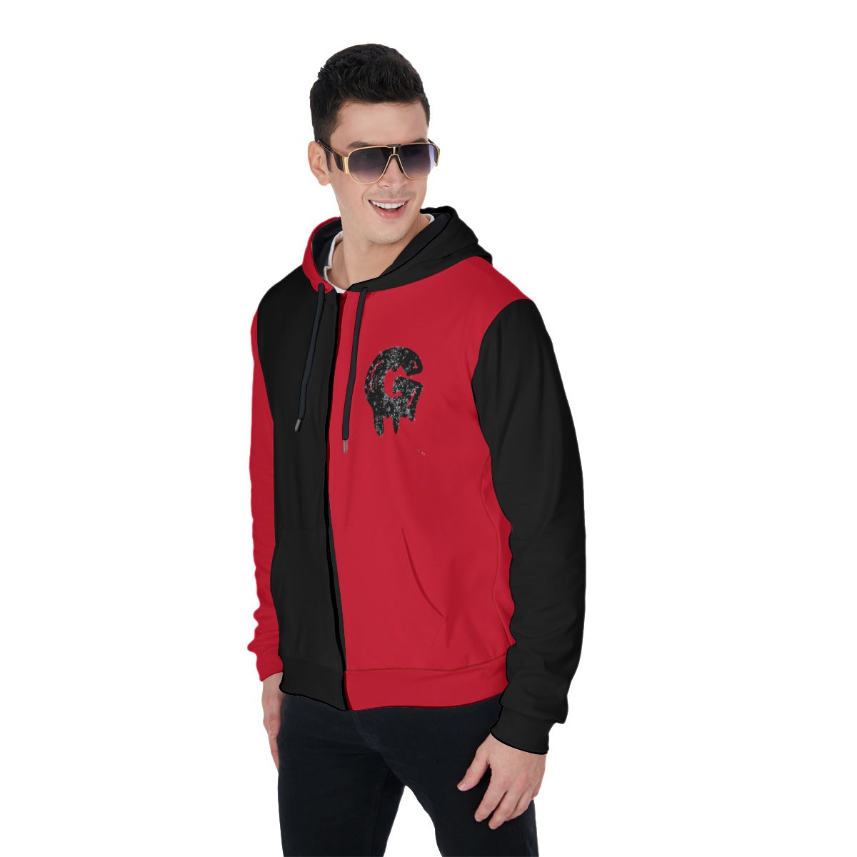 Gorgani g print Men's Heavy Fleece Zip Up Hoodie