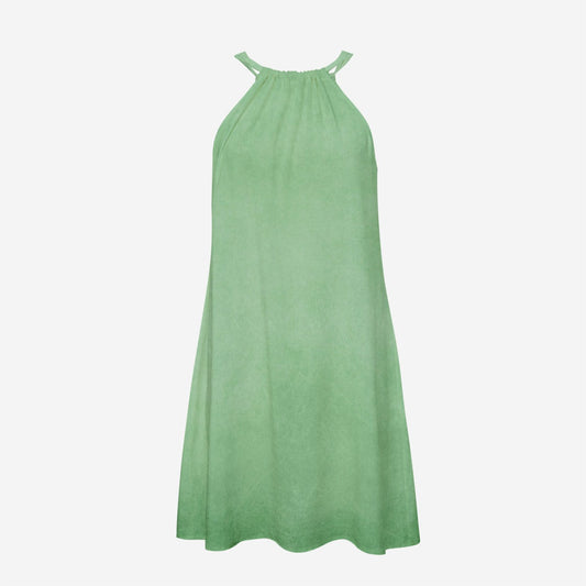 gorgani marble green Halter Dress | Rayon