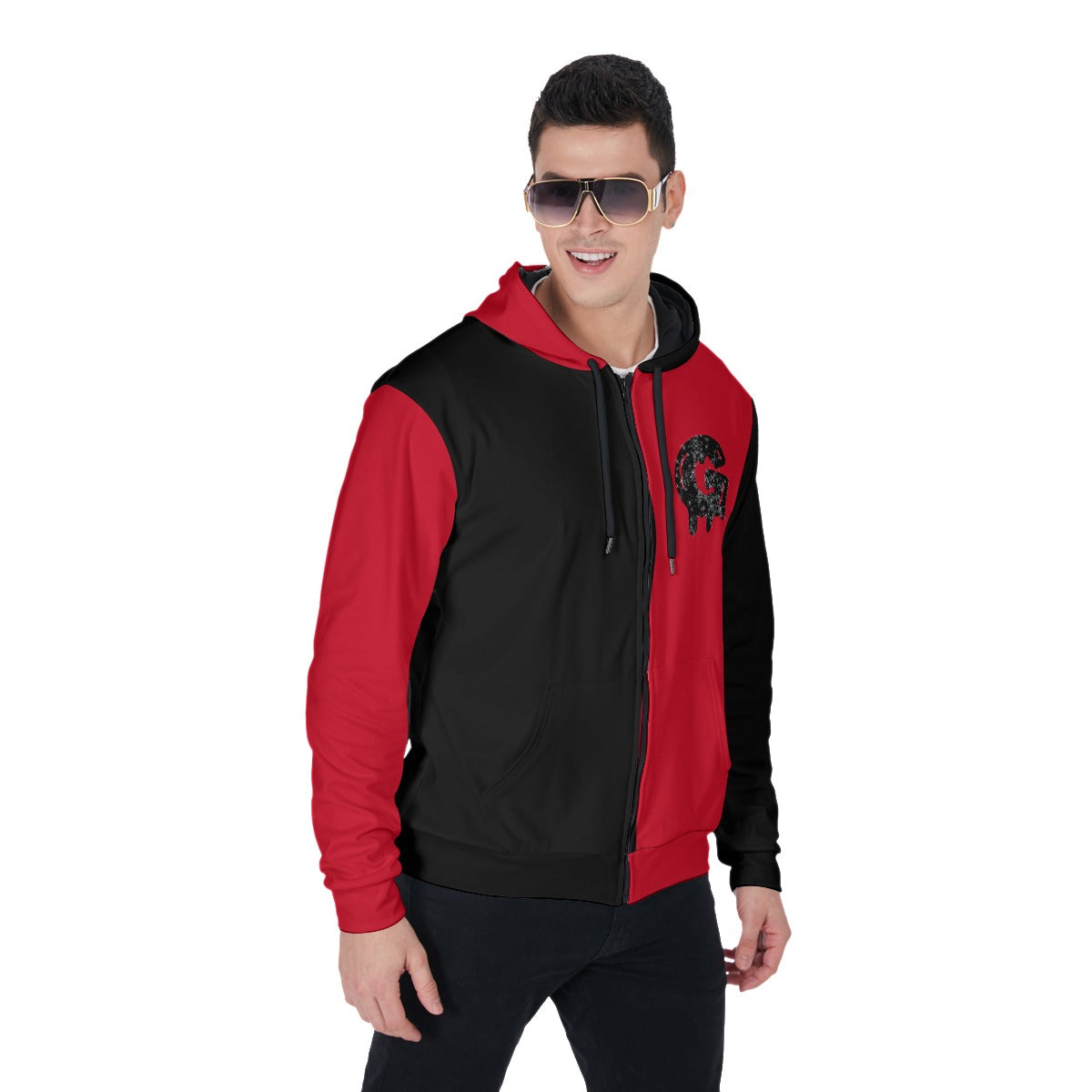 Gorgani g print Men's Heavy Fleece Zip Up Hoodie