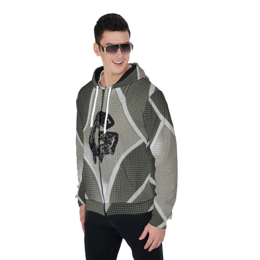 Gorgani Men's Heavy dripping G Fleece Zip Up Hoodie