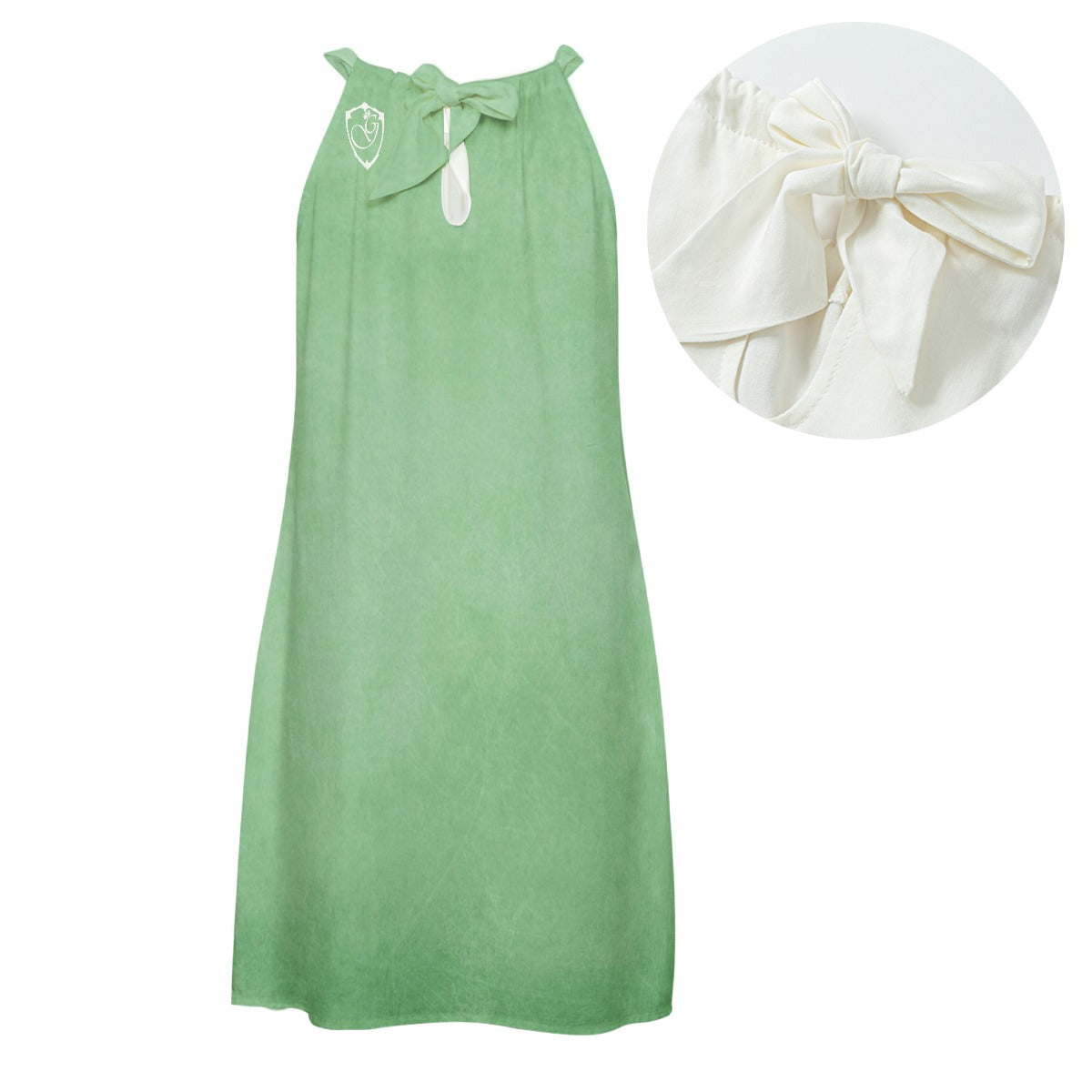 gorgani marble green Halter Dress | Rayon