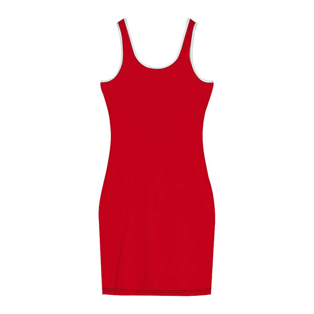Gorgani red n white Women's Tank Dress Stylish Sleeveless Dress