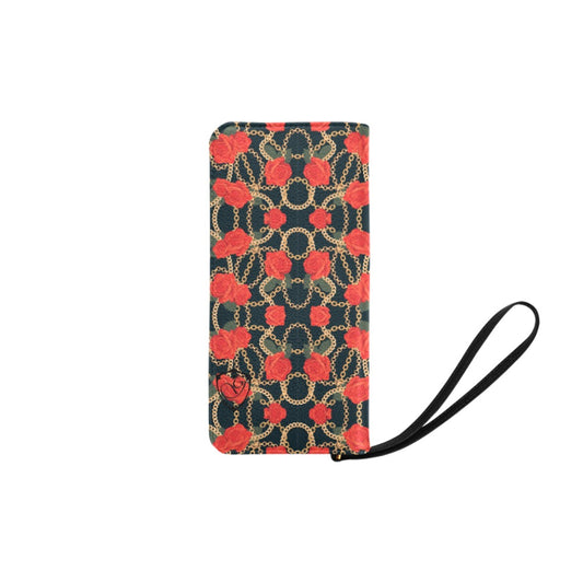 Rose n chain gorgani Women's Clutch Purse (Model 1637) (Black)