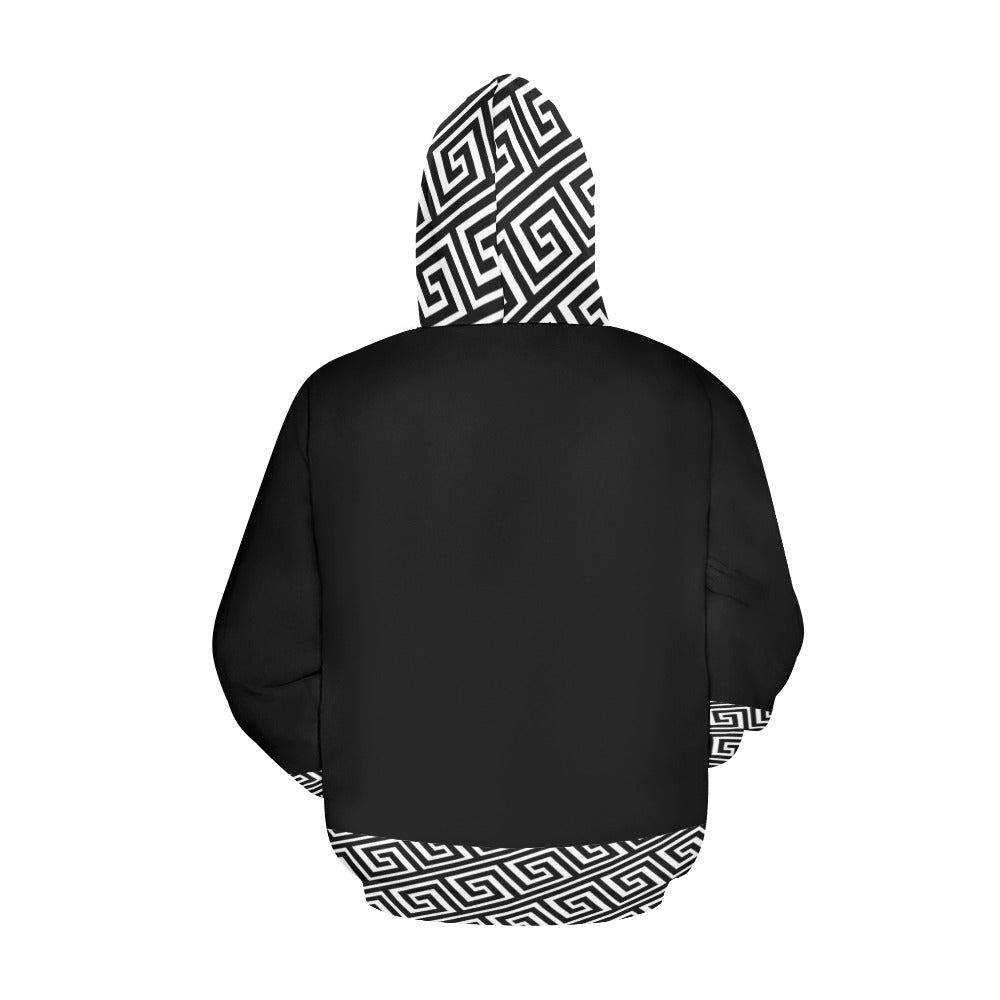 sheild logo white Men's All Over Print Hoodie (USA Size) (Model H13)