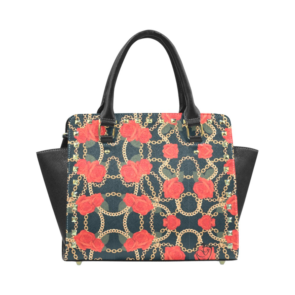 Rose n chain gorgani Rivet Shoulder Handbag (Model 1645)