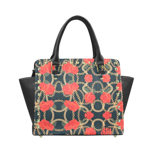 Rose n chain gorgani Rivet Shoulder Handbag (Model 1645)