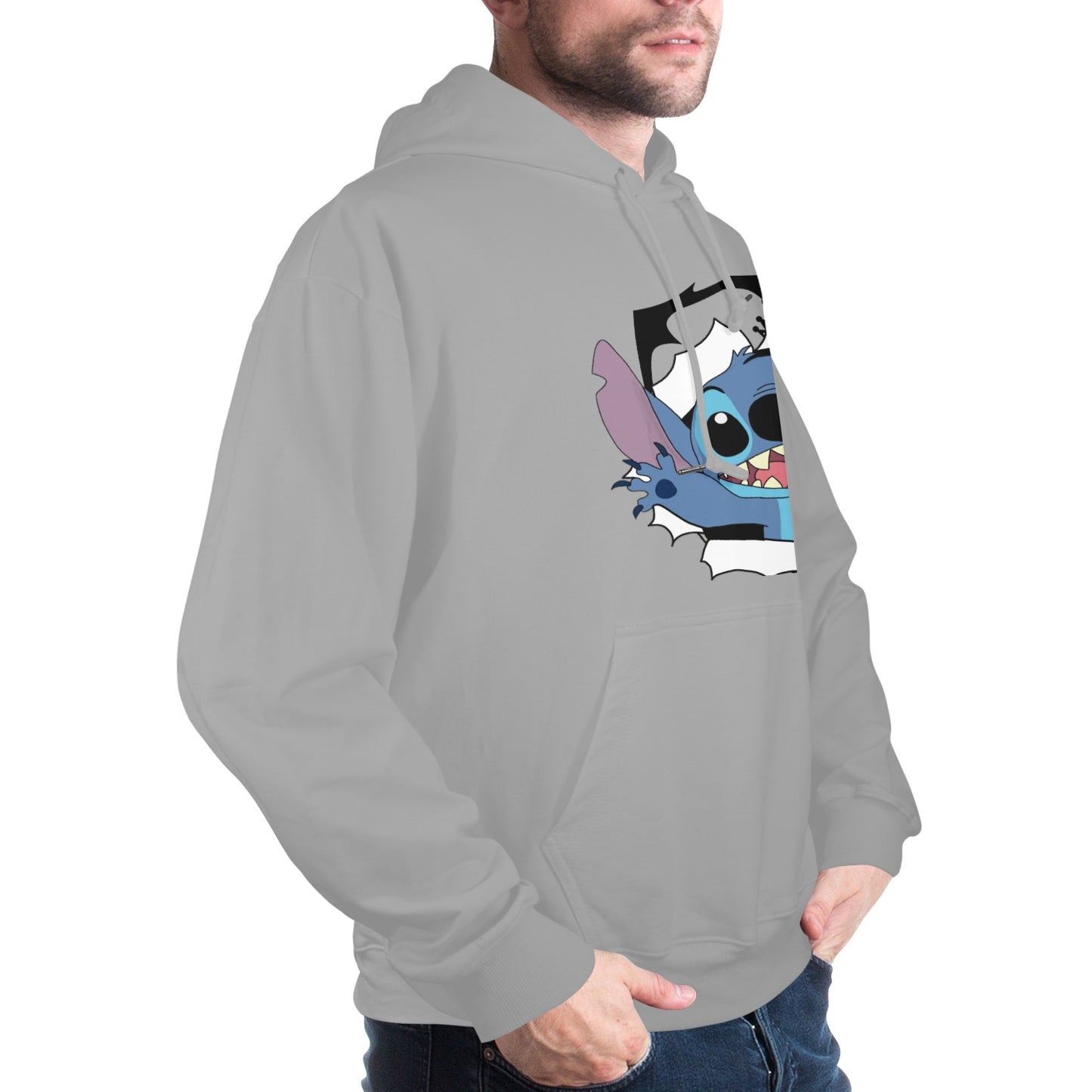 sheild logo feeling rich Men's Glow in the Dark Hoodie (Front Printing)