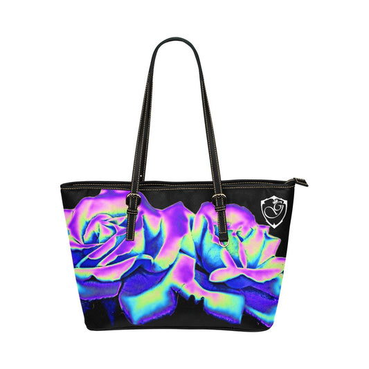 gorgani holo rose Leather Tote Bag (Model 1651) (Big)