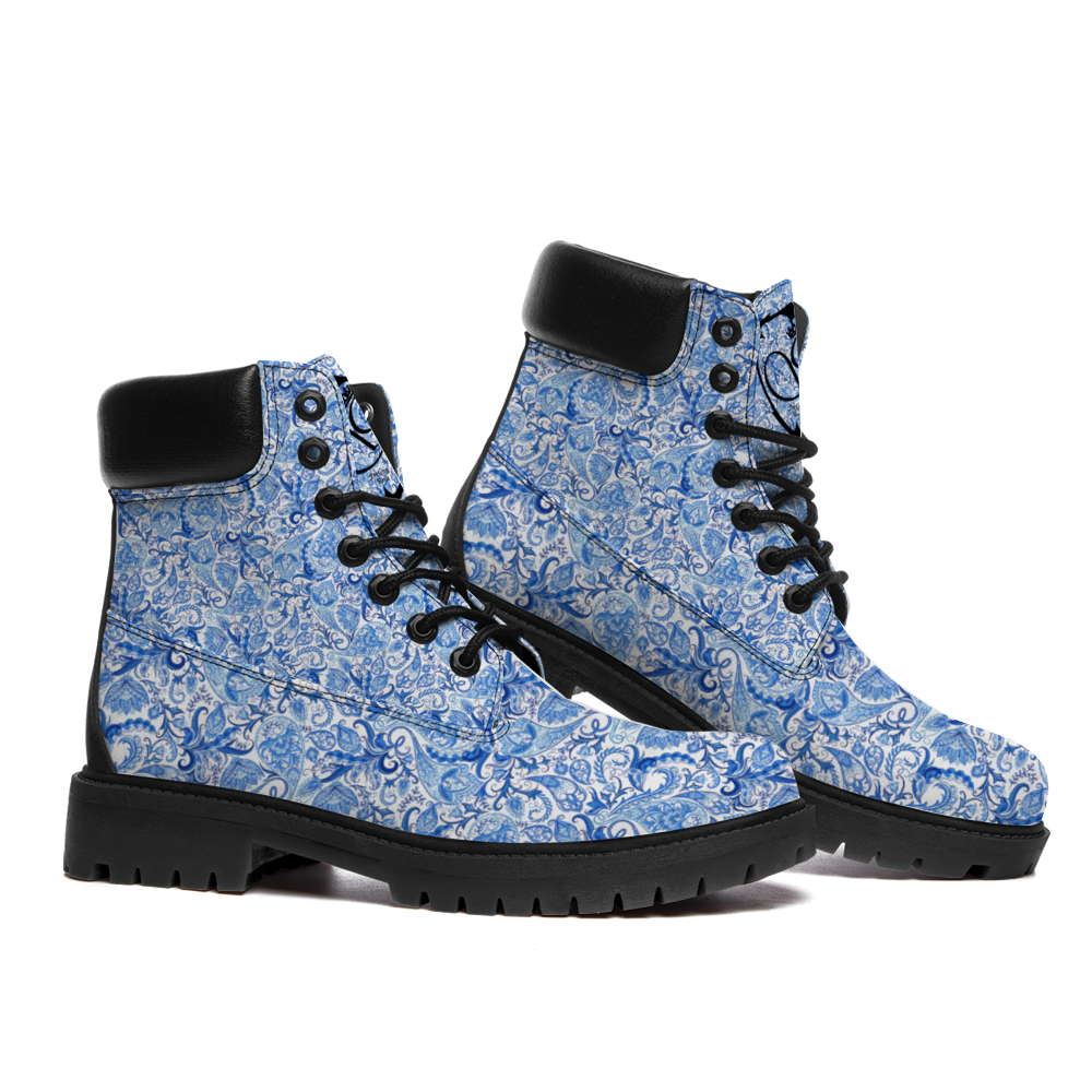 Gorgani Round Toe Boots Fashion Boots indian print