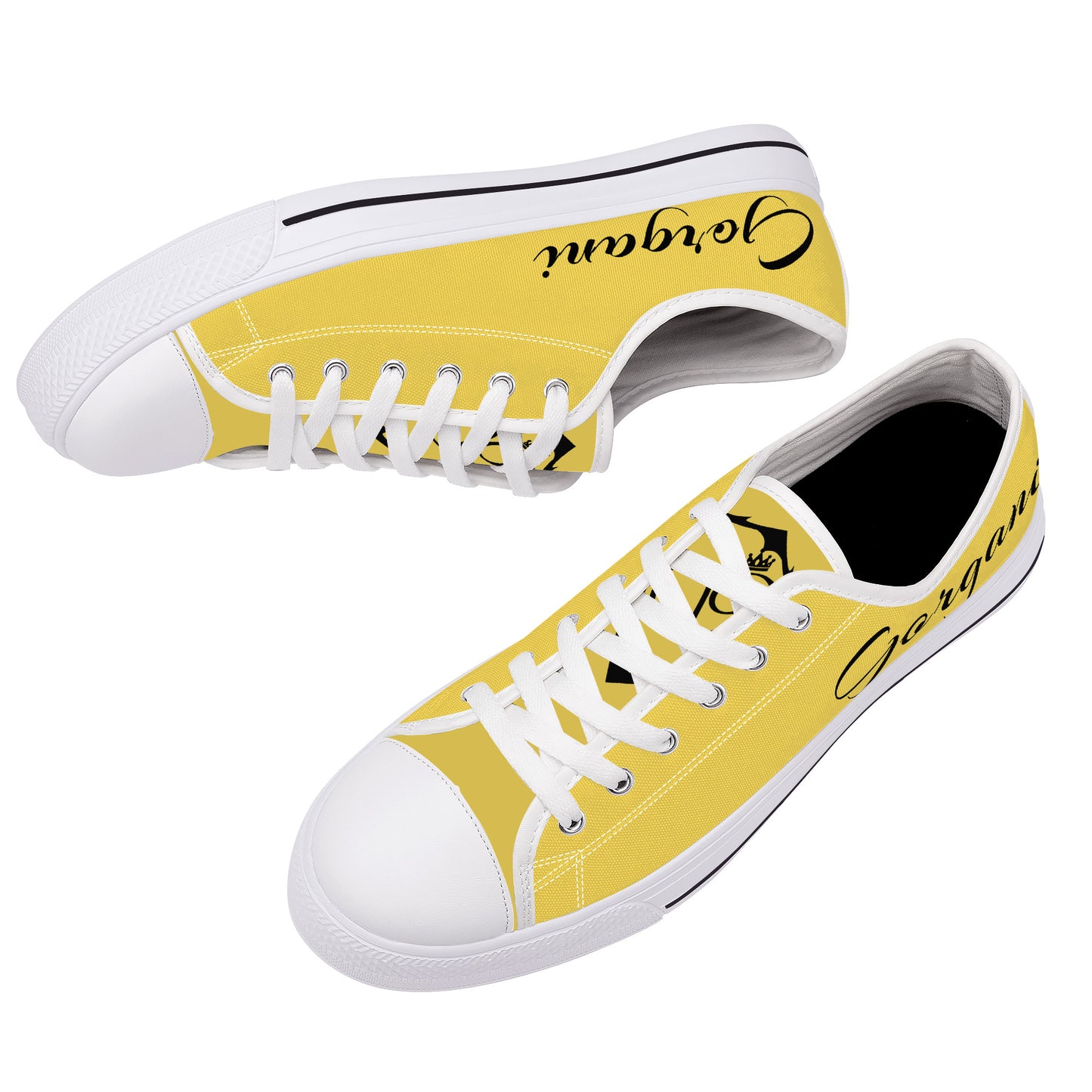Low-Top Canvas Shoes White and yellow