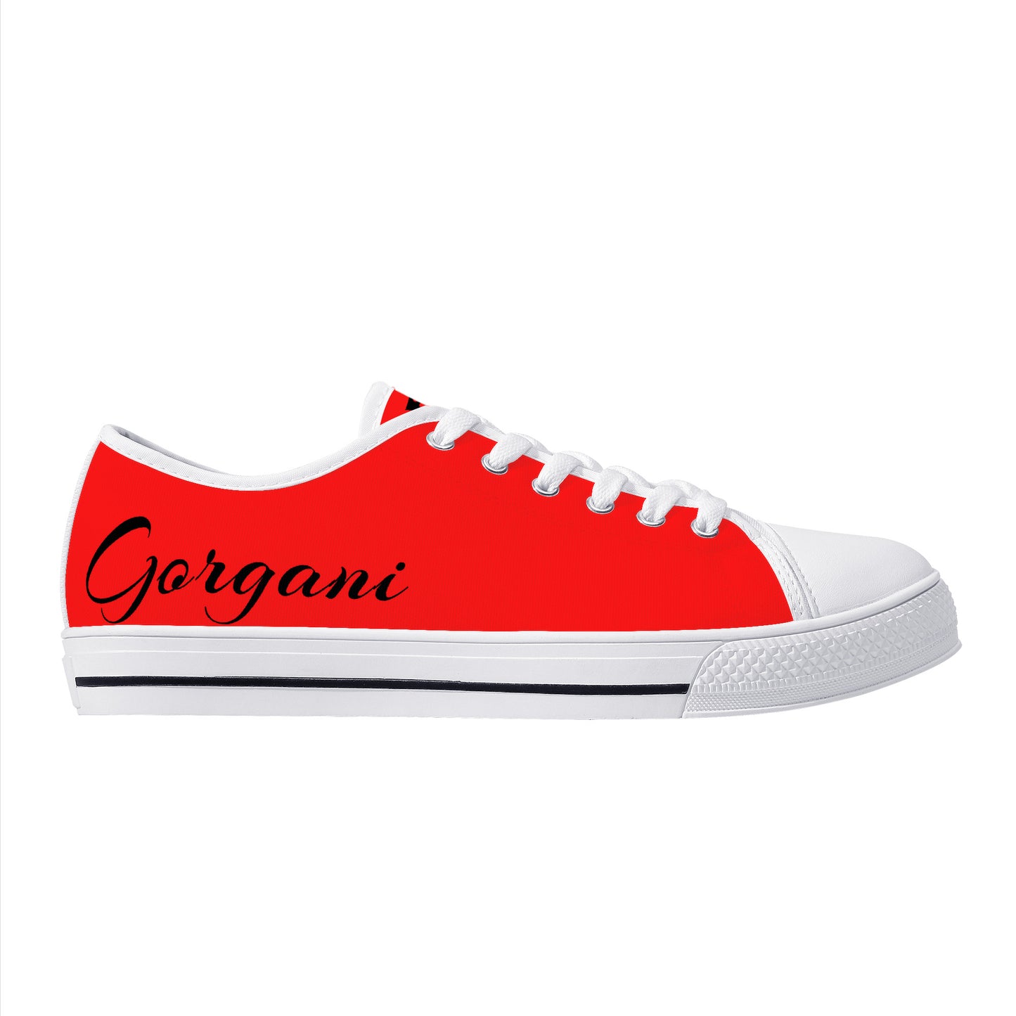Gorgani Low-Top Canvas Shoes White n red
