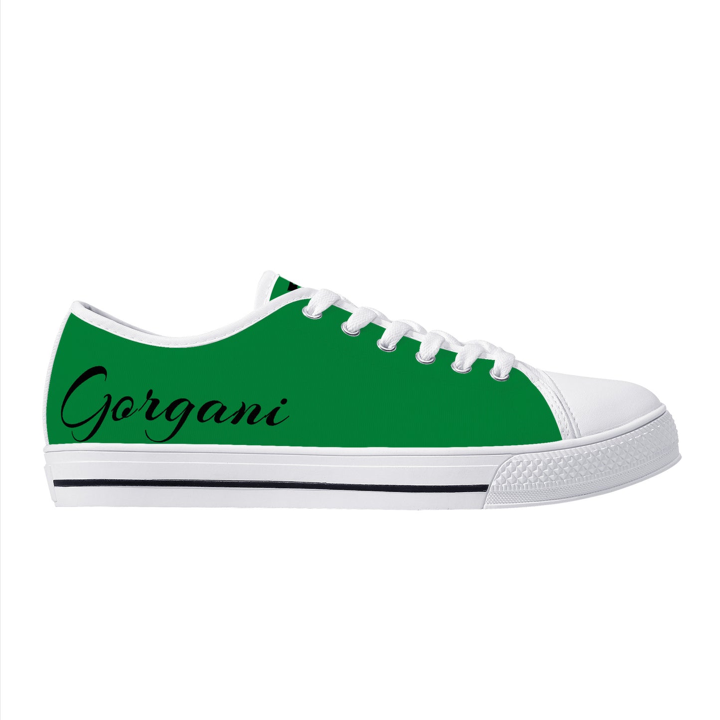 Low-Top Canvas Shoes White and green