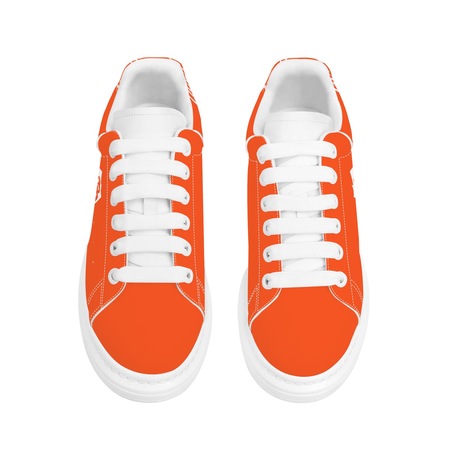 Gorgani D69 Heighten Low Top Shoes - White and  orange