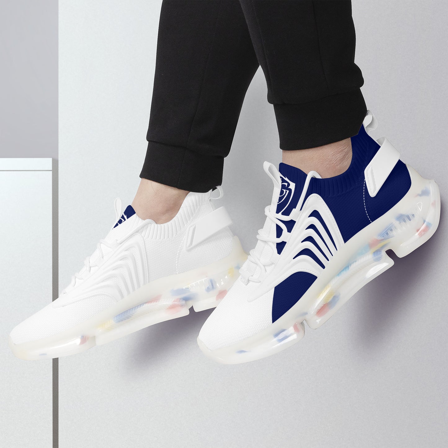 Gorgani SF_S35 Air Max React Sneakers - White and blue