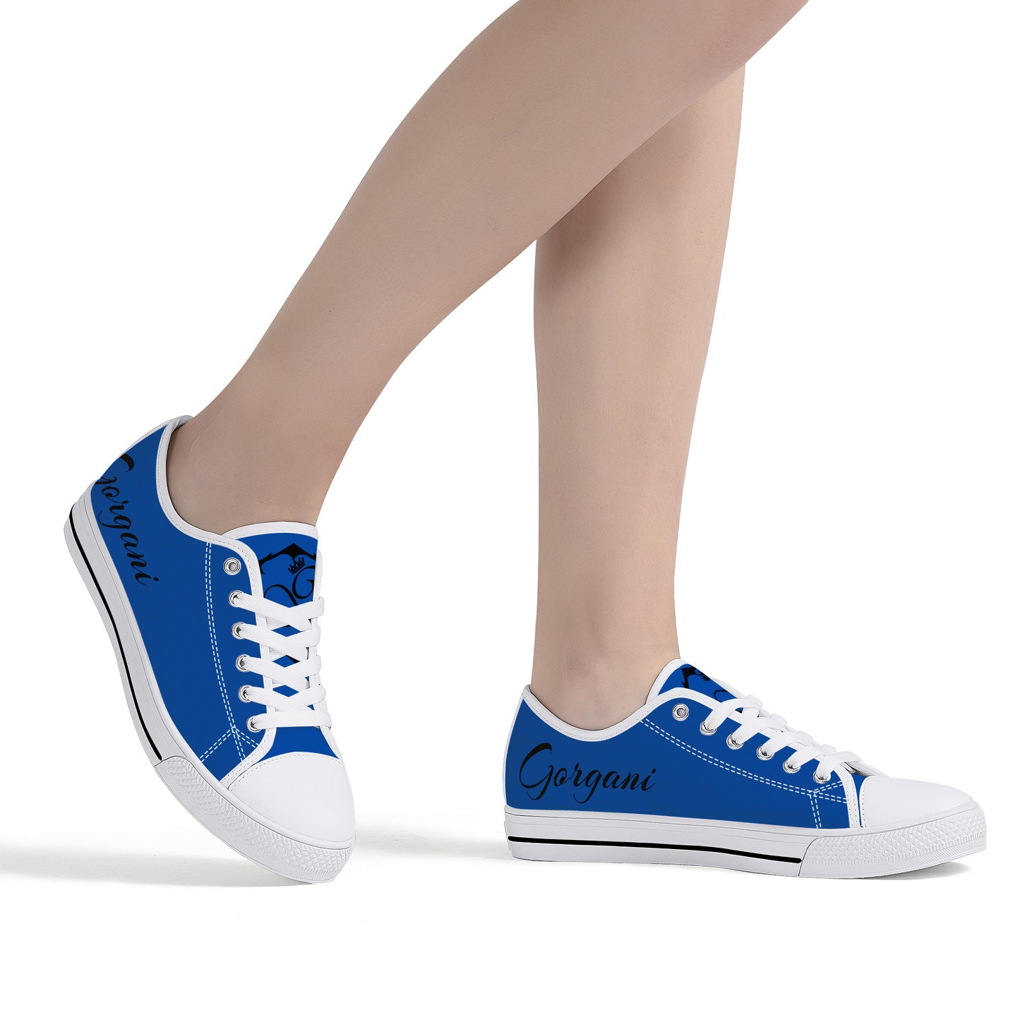 Gorgani Low-Top Canvas Shoes - White n blue