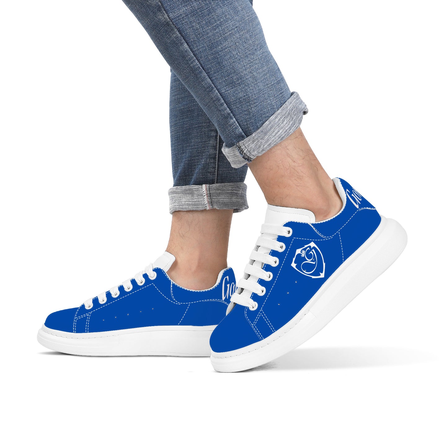 Copy of Gorgani D69 Heighten Low Top Shoes - White and  blue