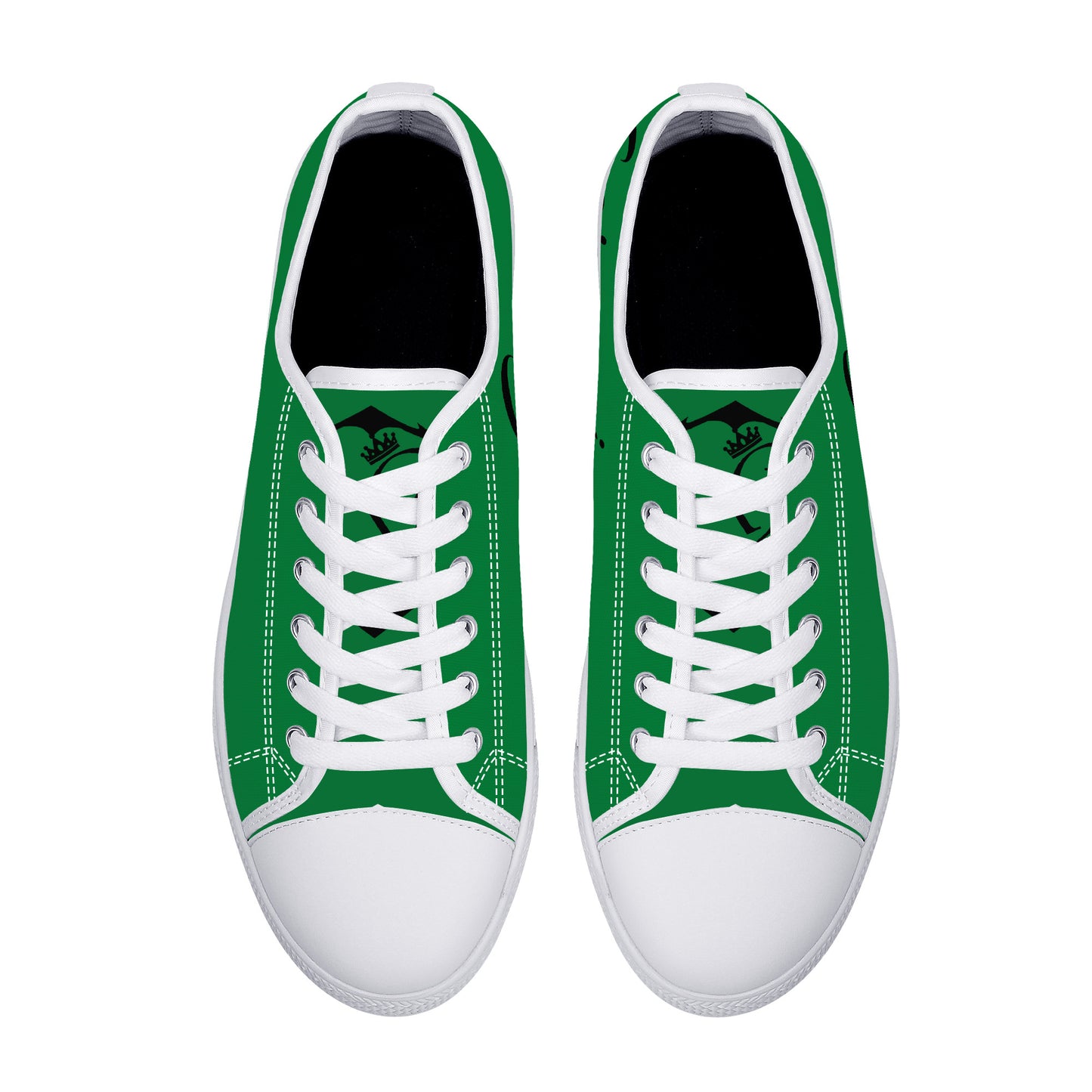 Low-Top Canvas Shoes White and green