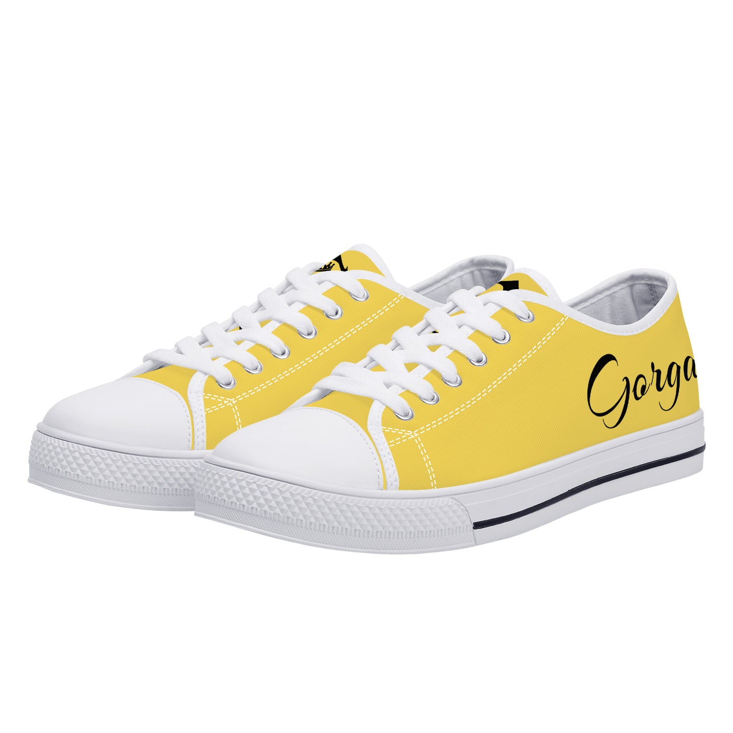 Low-Top Canvas Shoes White and yellow