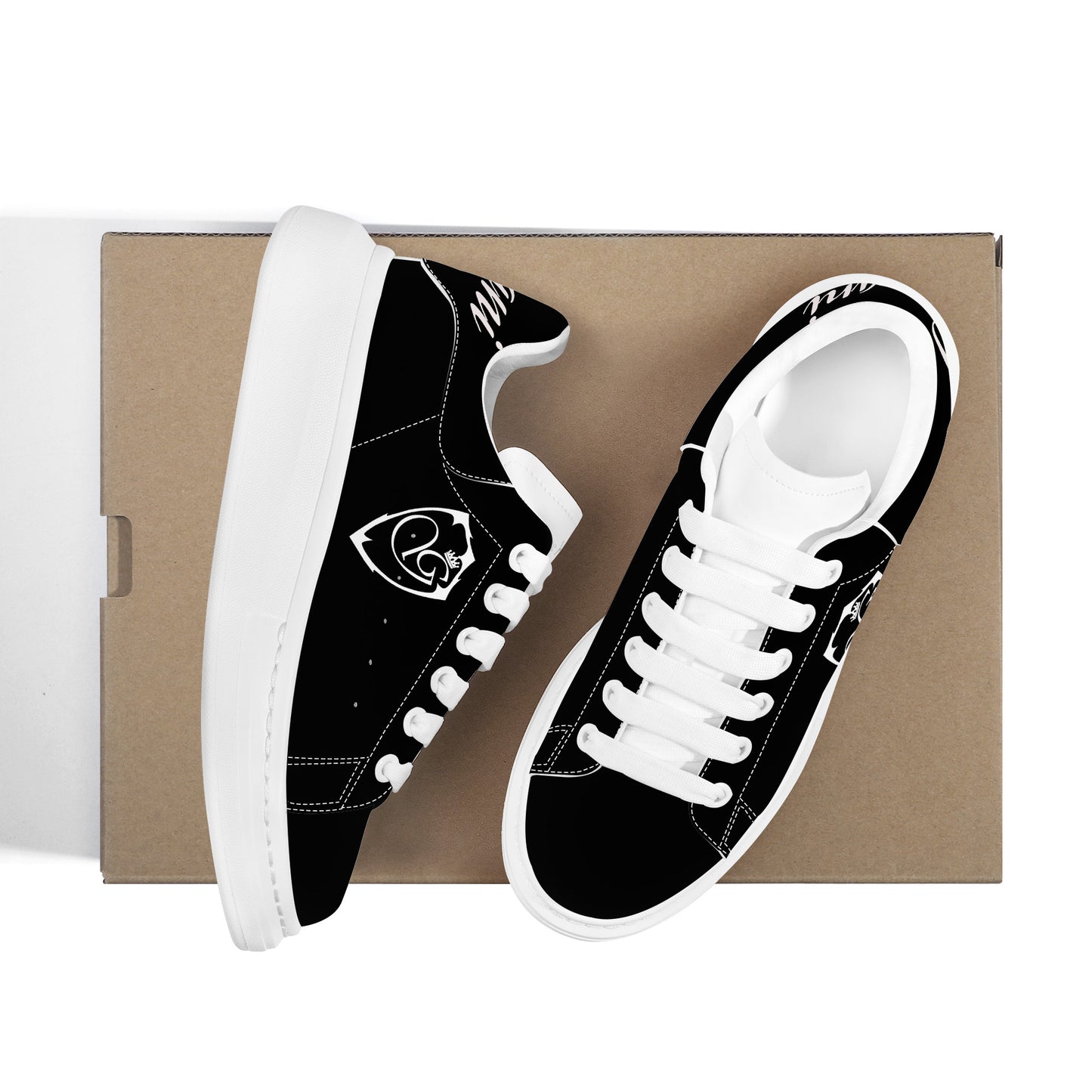 Gorgani D69 Heighten Low Top Shoes - White and  black
