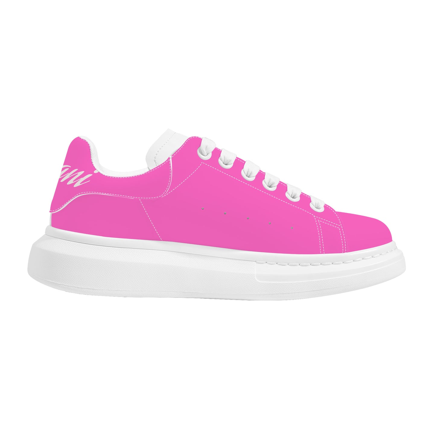 Gorgani D69 Heighten Low Top Shoes - White and  pink