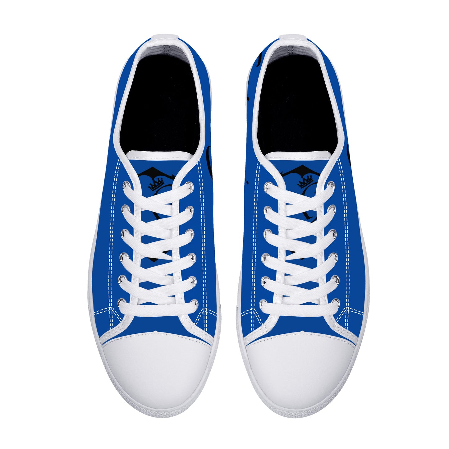 Gorgani Low-Top Canvas Shoes - White n blue