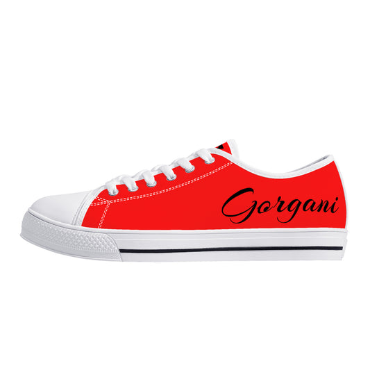 Gorgani Low-Top Canvas Shoes White n red