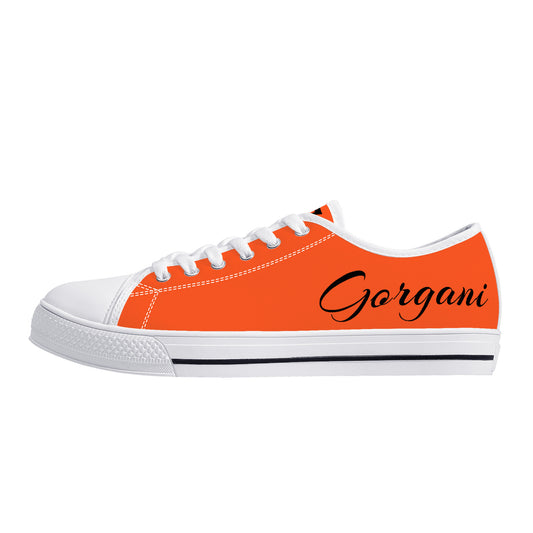 Low-Top Canvas Shoes  White n orange