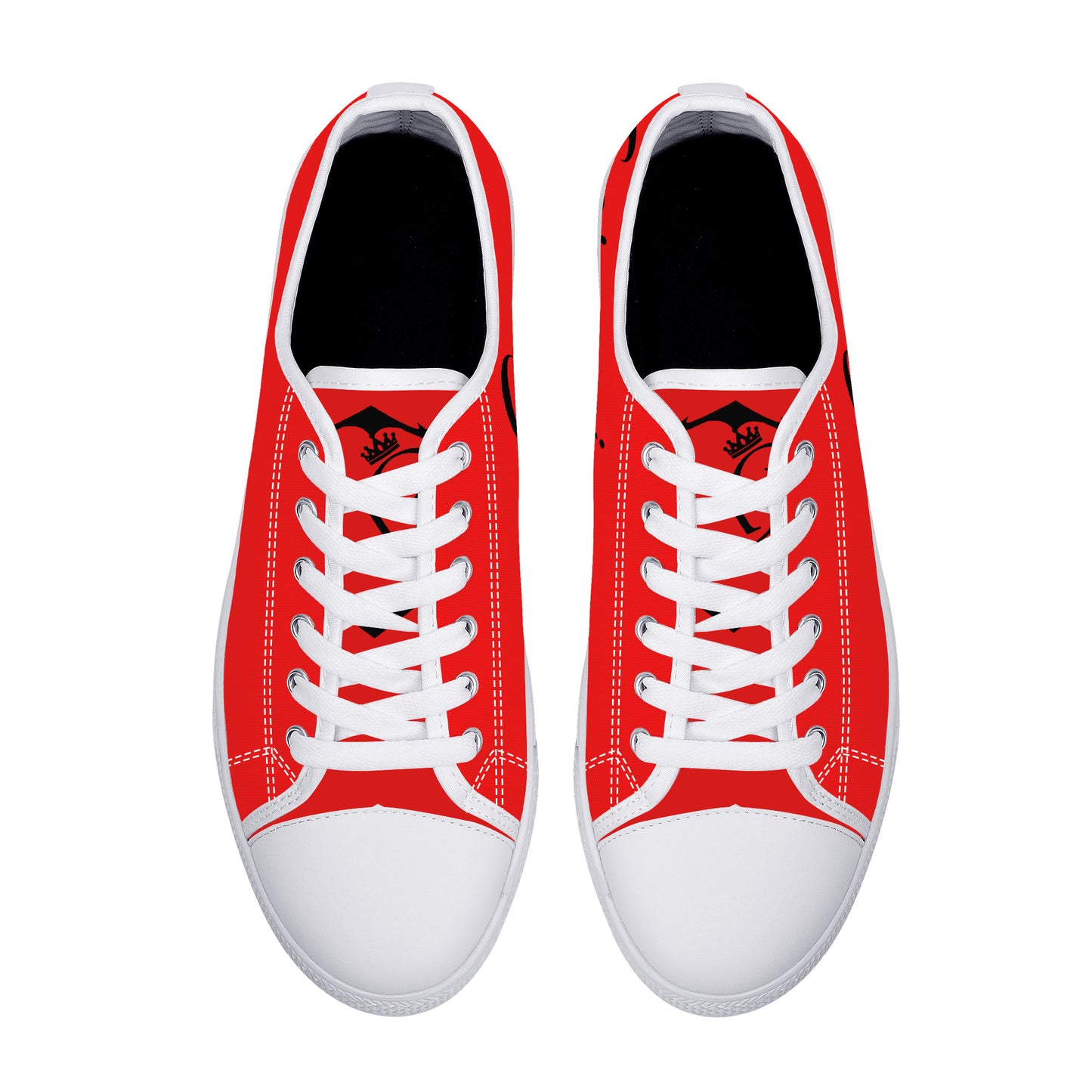 Gorgani Low-Top Canvas Shoes White n red