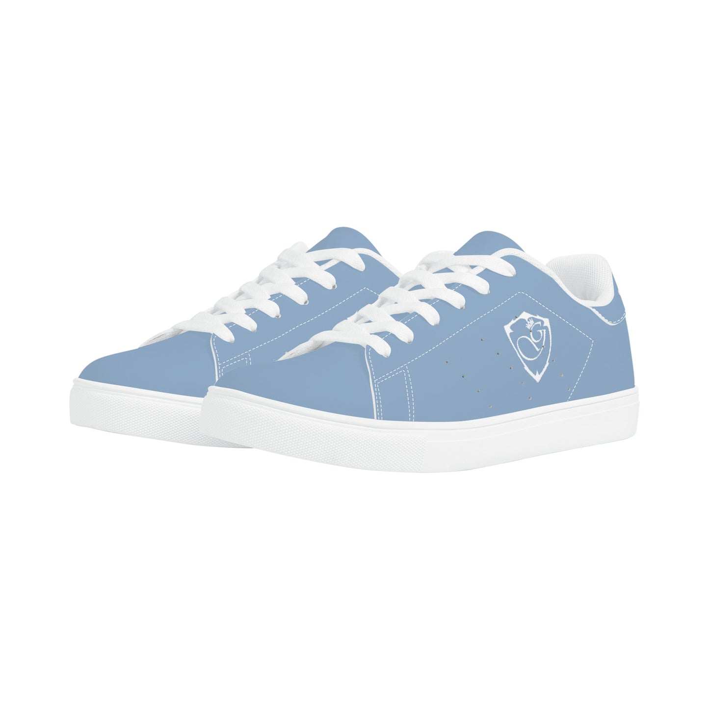 gorgani classic  Low-Top  Leather Sneakers - White and powder