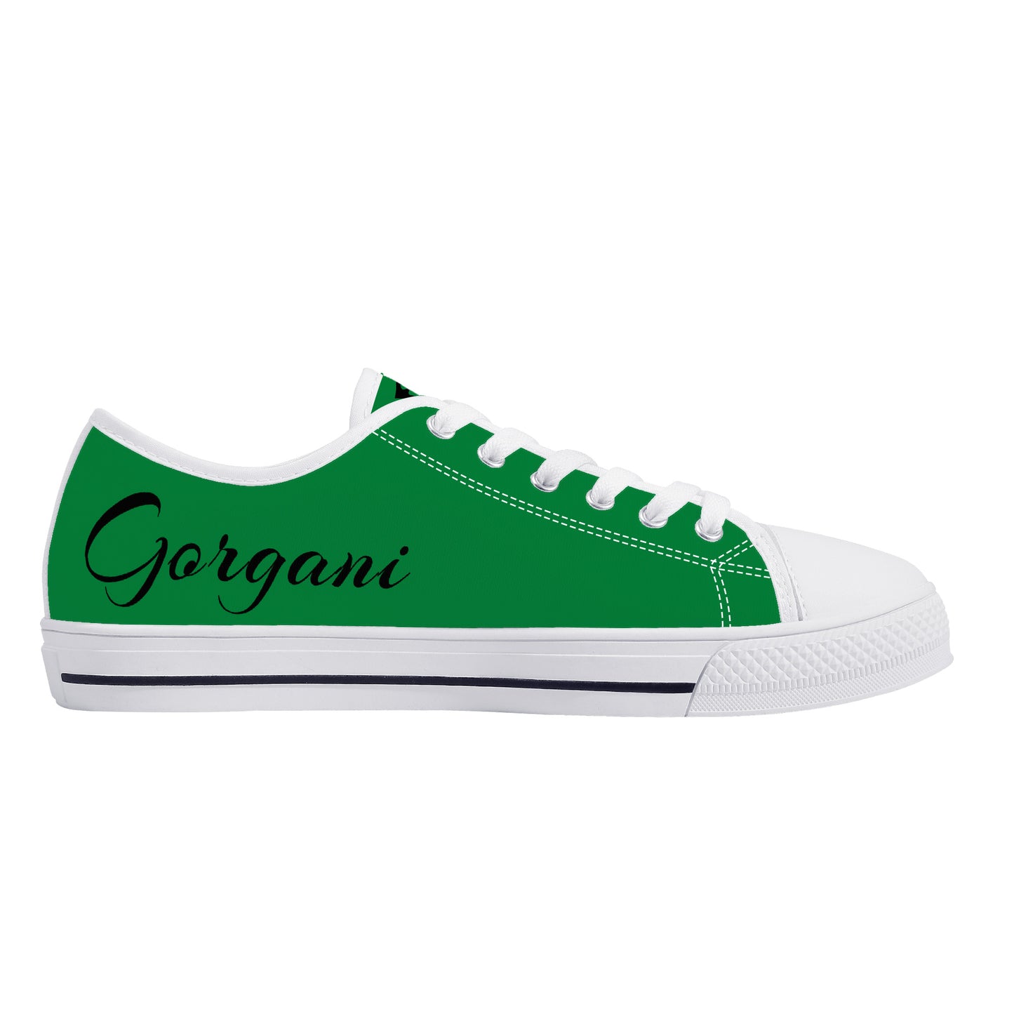 Low-Top Canvas Shoes White and green