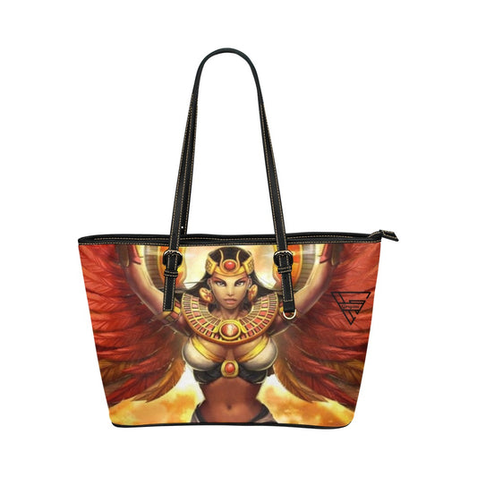 gorgani egyptian-mythology-isis-egyptian-goddess Leather Tote Bag (Model 1651) (Big)