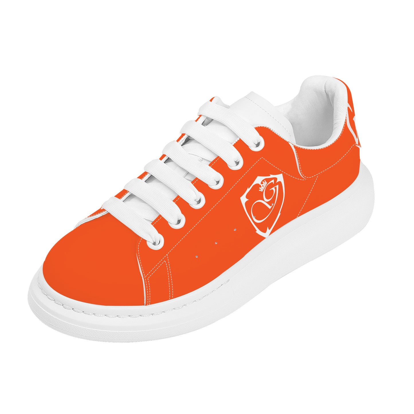 Gorgani D69 Heighten Low Top Shoes - White and  orange