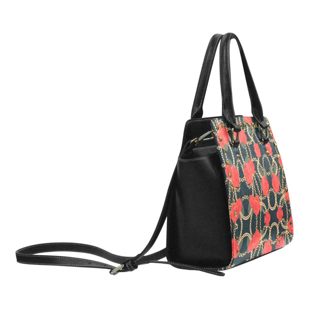 Rose n chain gorgani Rivet Shoulder Handbag (Model 1645)