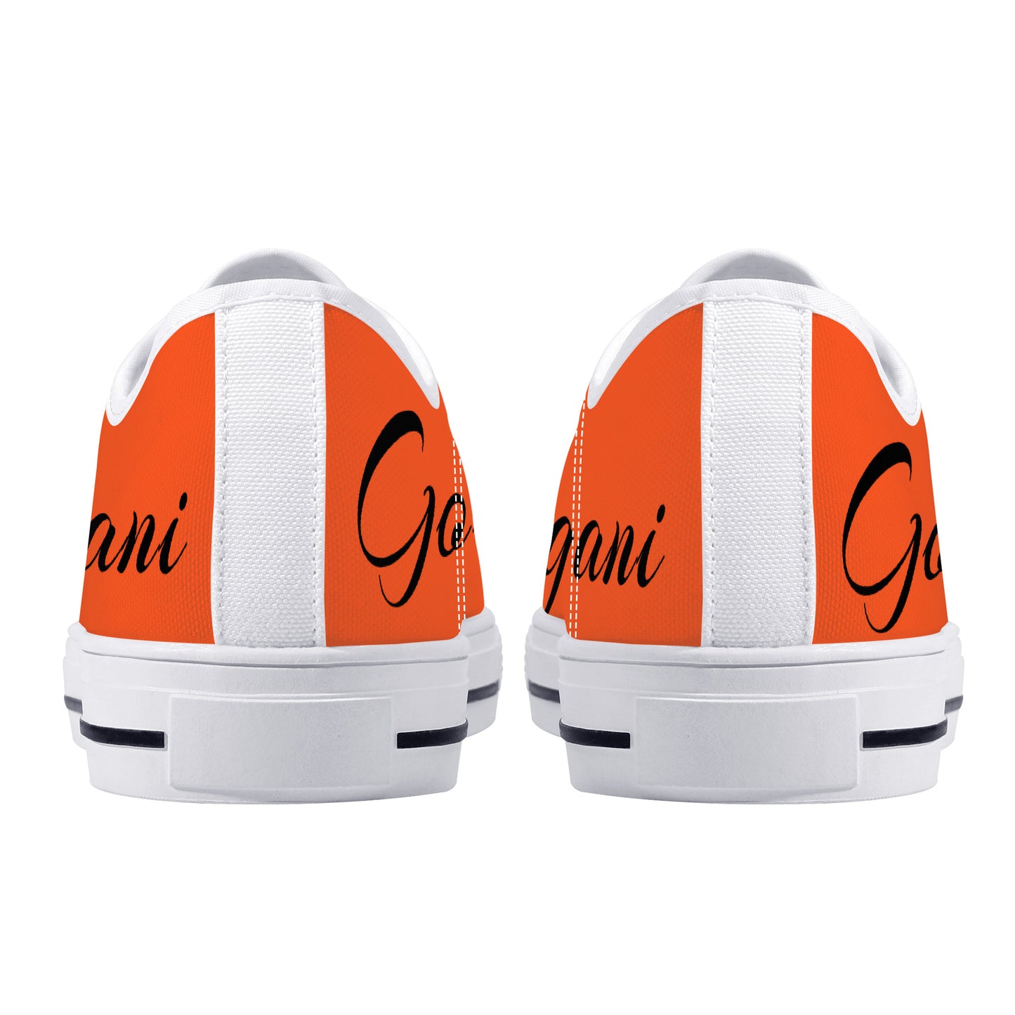 Low-Top Canvas Shoes  White n orange