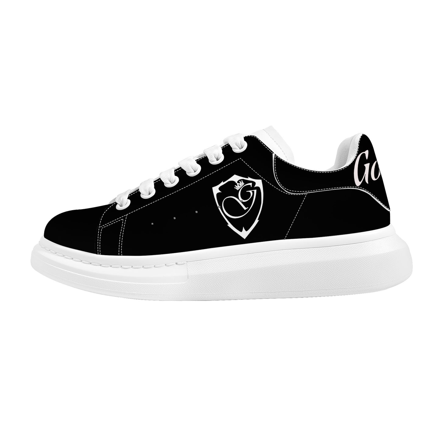 Gorgani D69 Heighten Low Top Shoes - White and  black