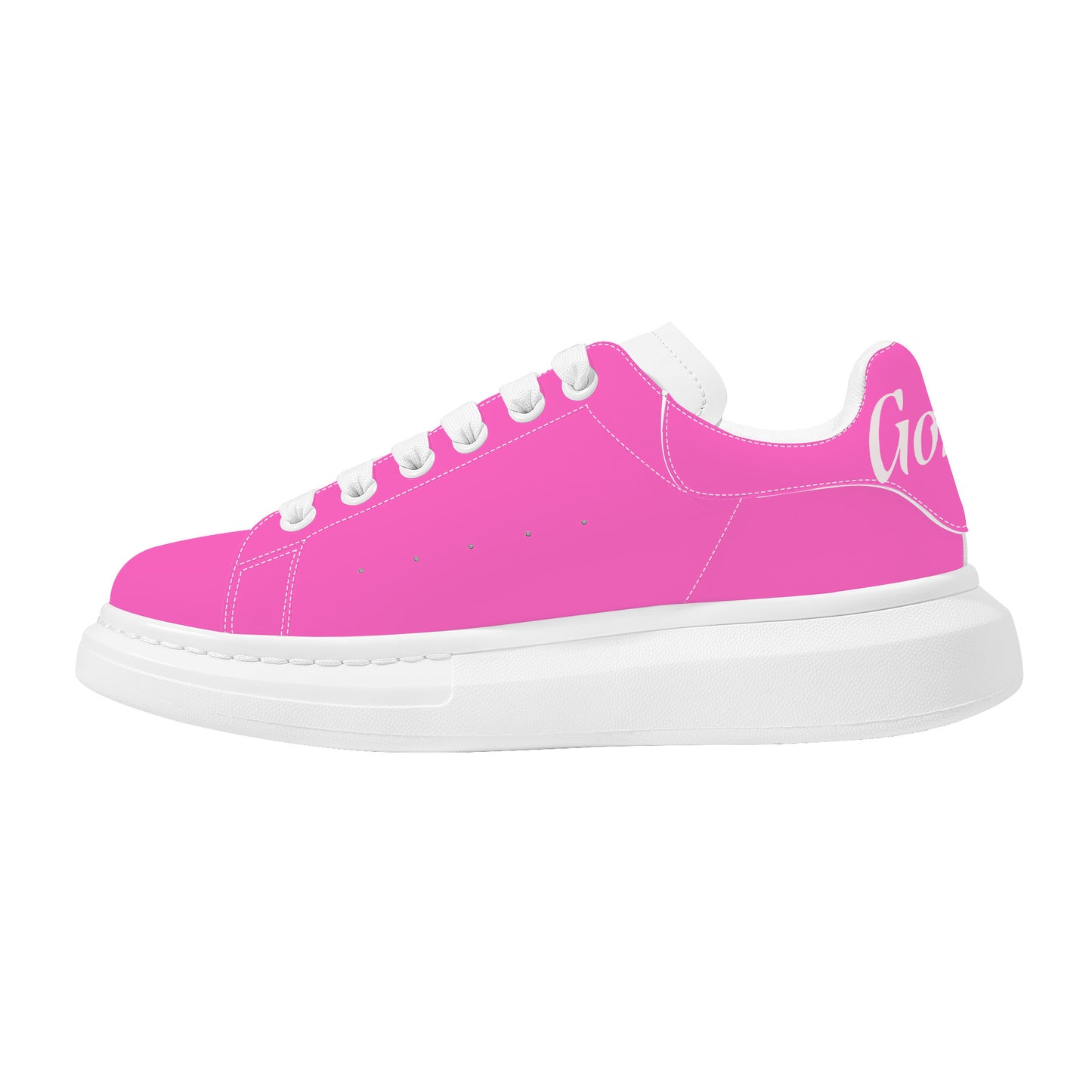 Gorgani D69 Heighten Low Top Shoes - White and  pink