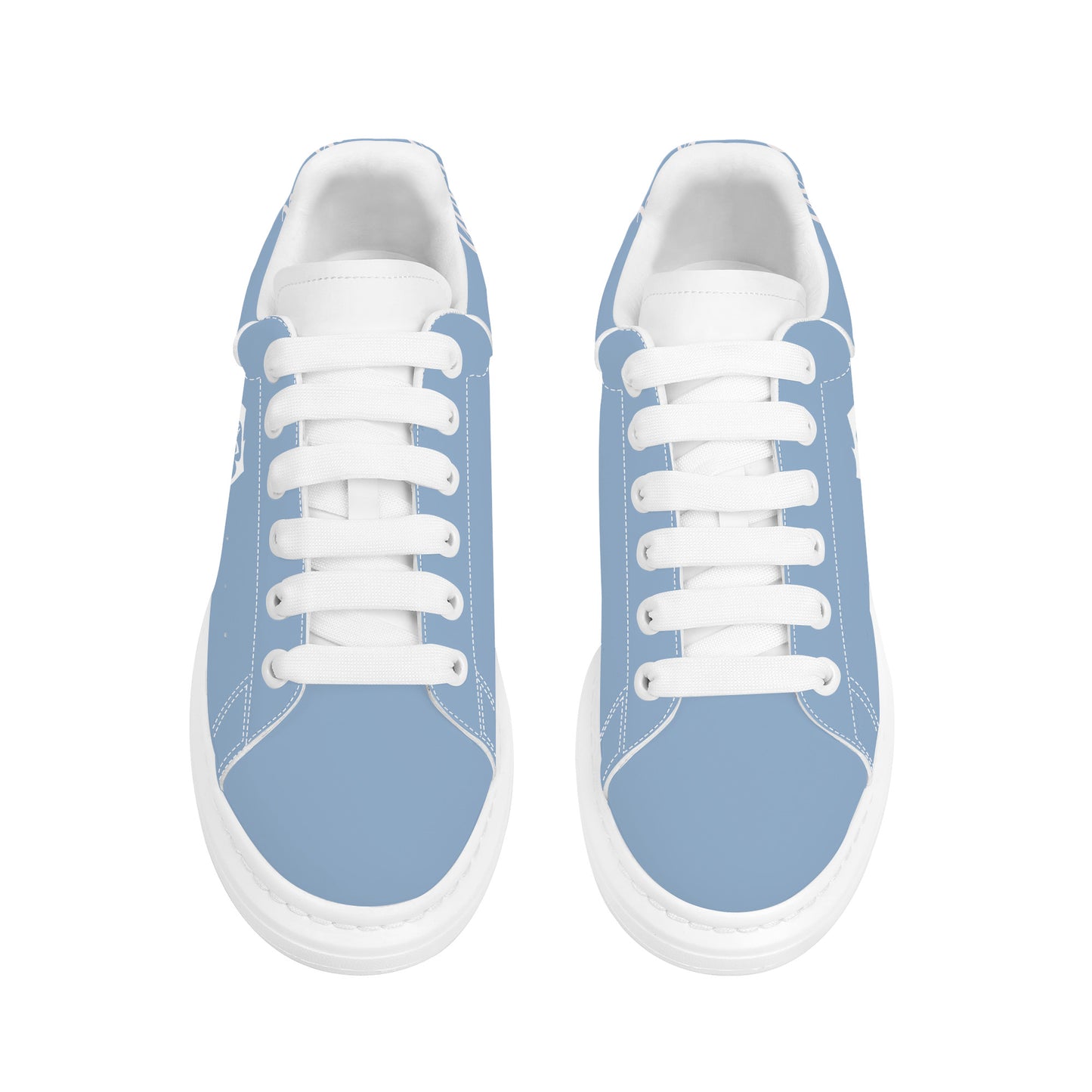 Gorgani D69 Heighten Low Top Shoes - White and powder blue