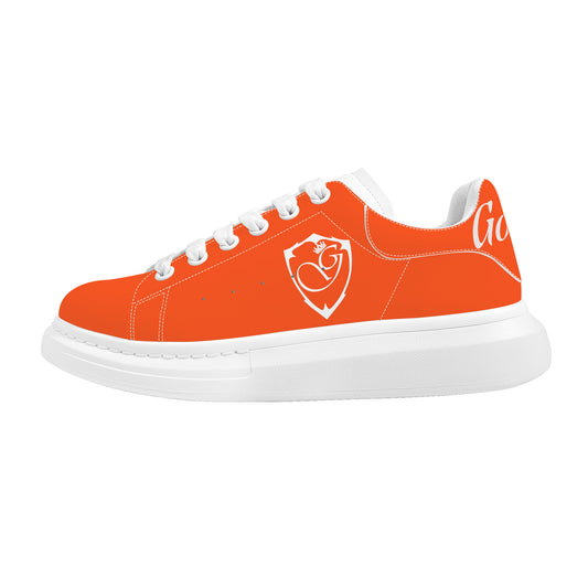 Gorgani D69 Heighten Low Top Shoes - White and  orange