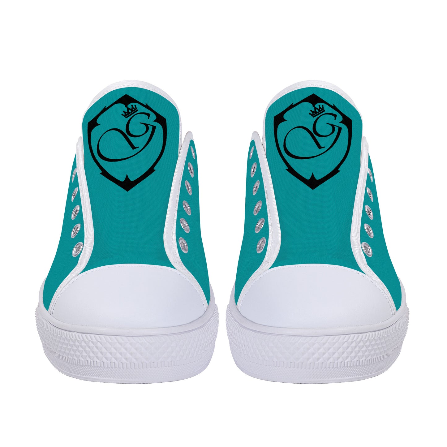 Gorgani  Low-Top Canvas Shoes  - White Aqua