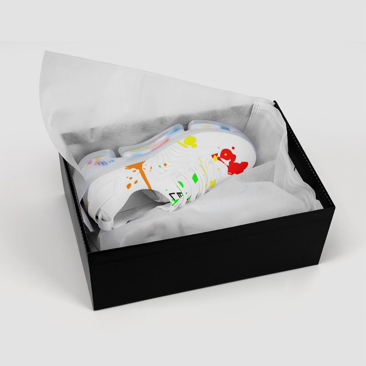 Gorgani SF_S35 Air Max React Sneakers - White an paint splash