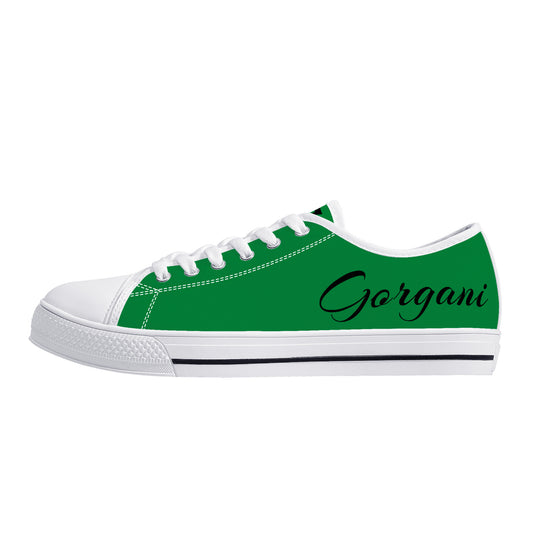 Low-Top Canvas Shoes White and green