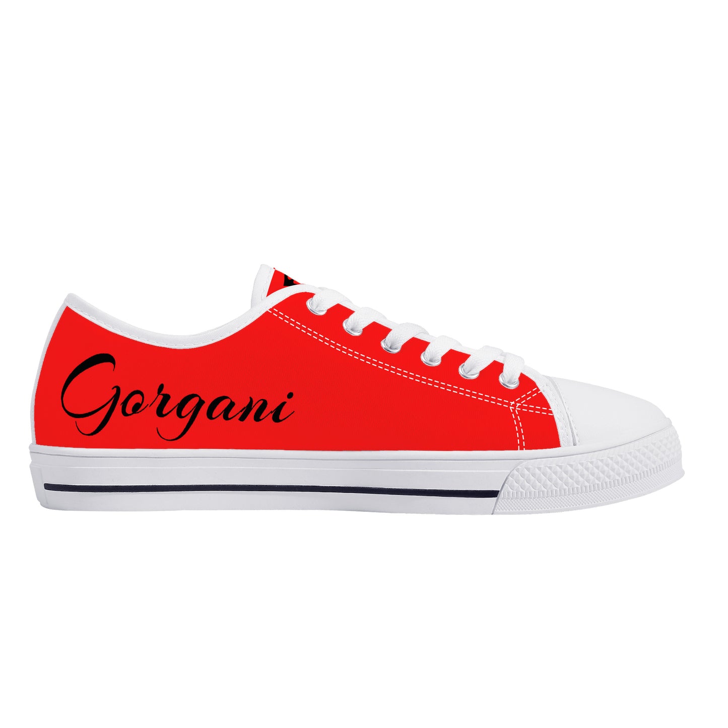 Gorgani Low-Top Canvas Shoes White n red