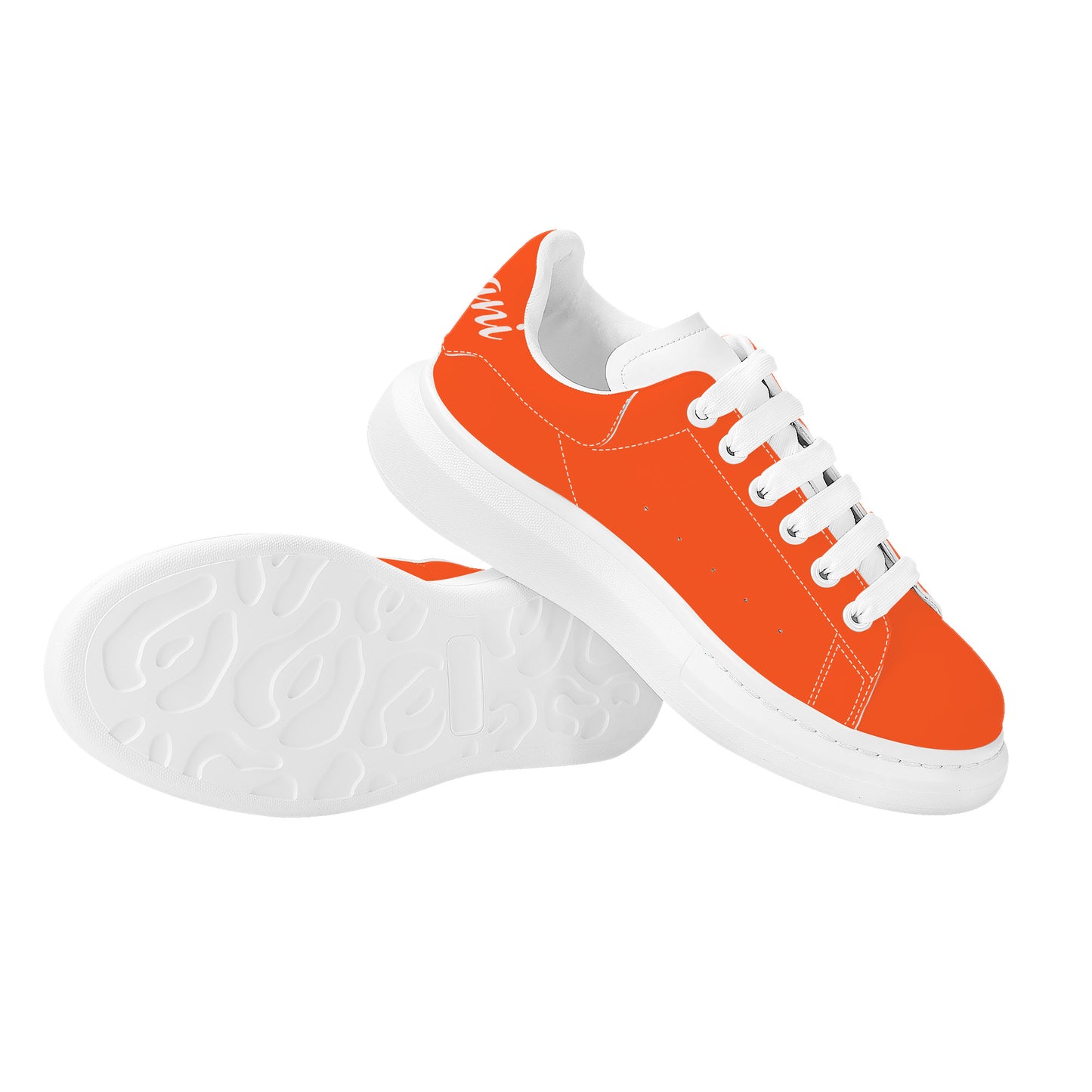 Gorgani D69 Heighten Low Top Shoes - White and  orange